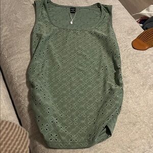 Emery rose Olive Eyelet Tank Top